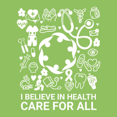 FHC Healthcare For All Port & Company Long Sleeve 50/50 T Shirt -- Lime