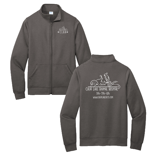 Port and Company Core Fleece Cadet Full-Zip Sweatshirt -- Charcoal