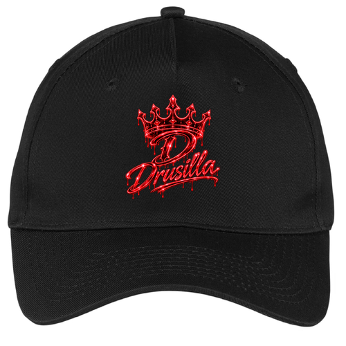 Drusilla Five-Panel Twill Hat -- Black