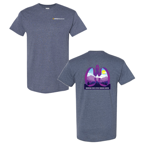 WVU Medicine Gildan Heavy Cotton Basic T-Shirt -- Heather Navy