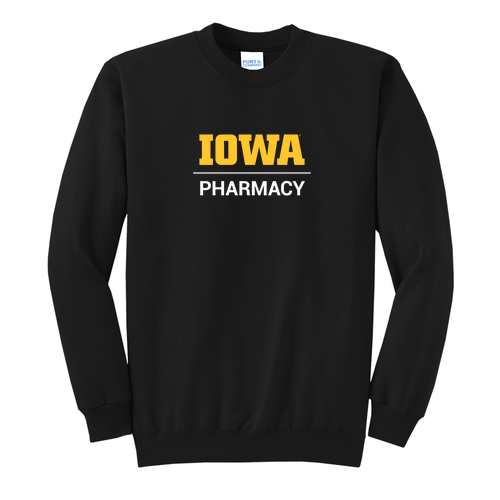 Embroidered Port and Company Classic Crewneck Sweatshirt -- Jet Black