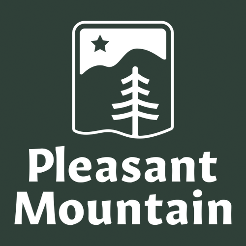 Pleasant Mountain Logo 1 White Ink -- Short Sleeve Forest Green