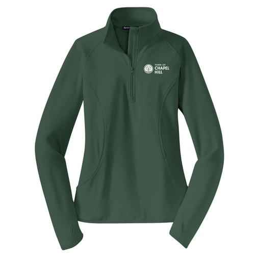 Sport Tek Ladies Sport Wick Stretch Half Zip Pullover -- Forest Green