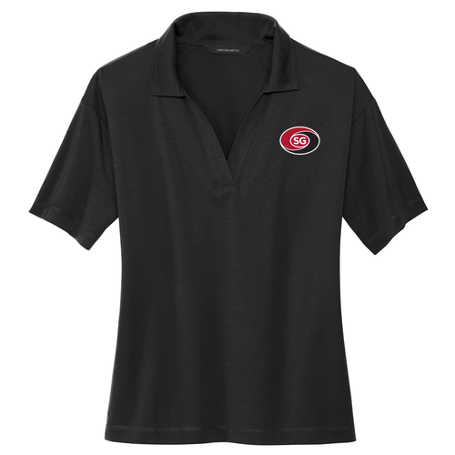 Mercer+Mettle Women's Stretch Jersey Polo -- Deep Black