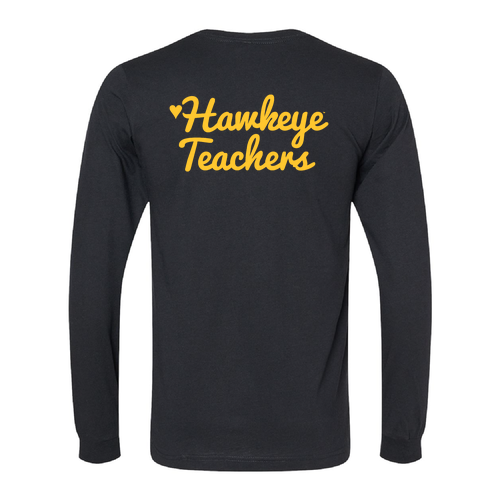 Hawkeye Teacher Bella+Canvas Unisex Heather Cvc Long Sleeve Tee- Heathers -- Solid Black Blend