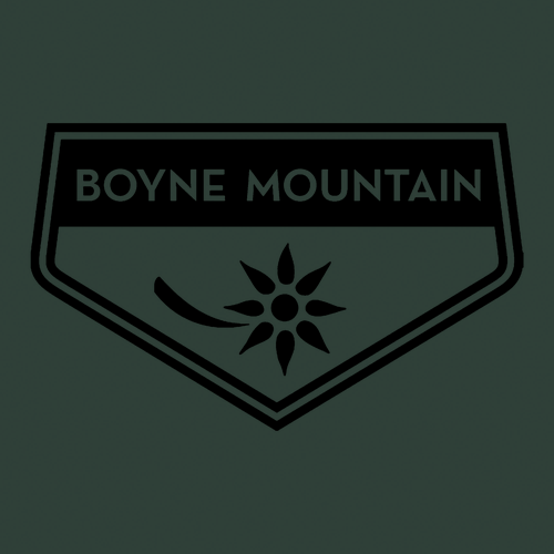 Boyne Mountain Logo 2 Black Ink -- short sleeve Forest Green
