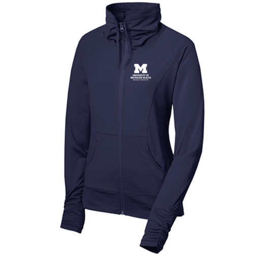 Ladies Sport Tek Sport Wick Stretch Full Zip Jacket -- True Navy