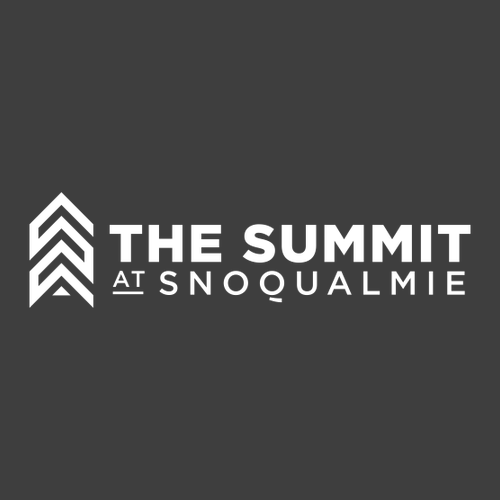 The Summit at Snoqualmie Logo 2 White Ink -- Short Sleeve Heavy Metal