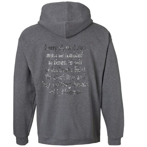 Hanes 10 oz Ultimate Cotton Printpro Adult  Hooded Sweatshirt -- Charcoal Heather Mutiny