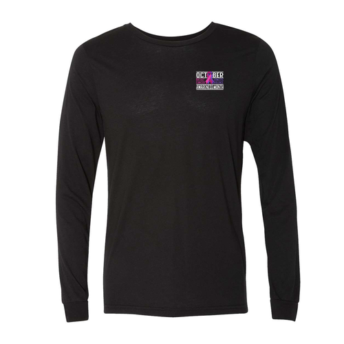 Mens/Unisex Domestic Violence Bella Canvas Triblend Long Sleeve Tee -- Black Heather