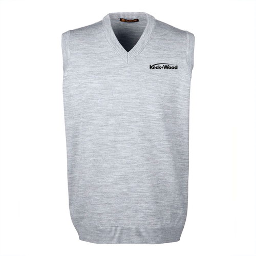 Harriton Men's Pilbloc V-Neck Sweater Vest -- Grey Heather