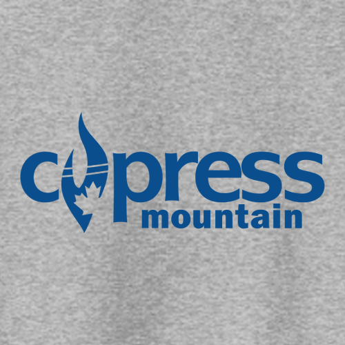 Cypress Mountain Logo 1 Blue Ink -- Pullover Hooded Sweatshirt Athletic Heather