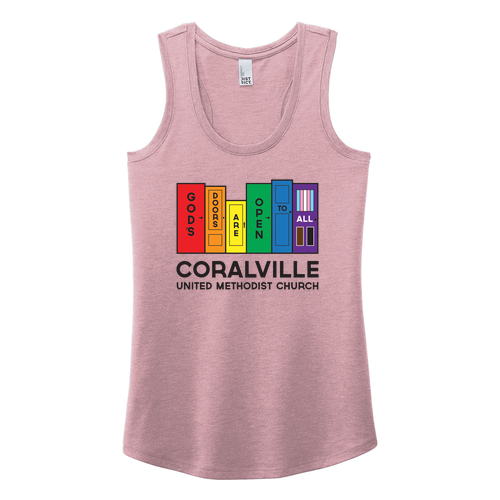 Ladies Super Soft District Made Perfect Tri Racerback Tank -- Heathered Lavender