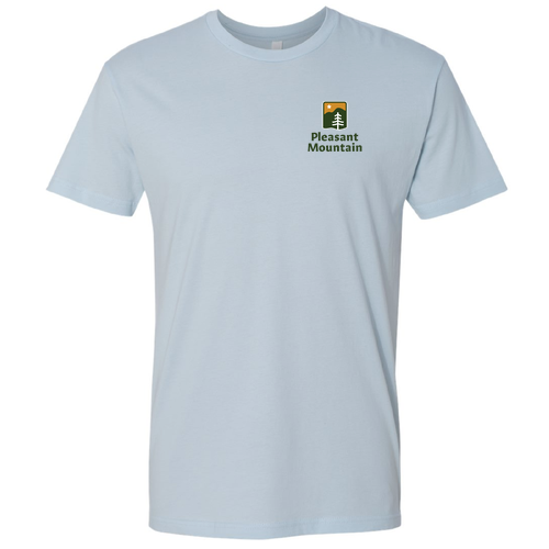 Pleasant Mountain Logo 2 Full color -- Short Sleeve Light Blue