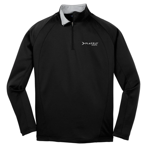 Playfly Black Fleece Quarter Zip Pullover