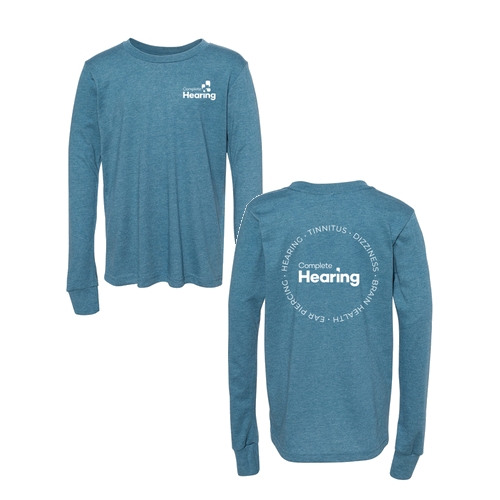 Youth Circle Logo Long Sleeve Tee- -- Heather Deep Teal