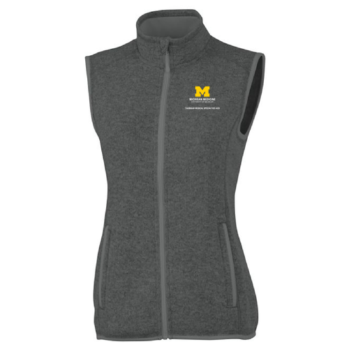 Ladies Charles River Pacific Heathered Vest -- Charcoal Heather
