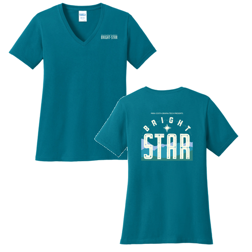 Port & Company Ladies Cotton V-Neck T-Shirt -- Teal