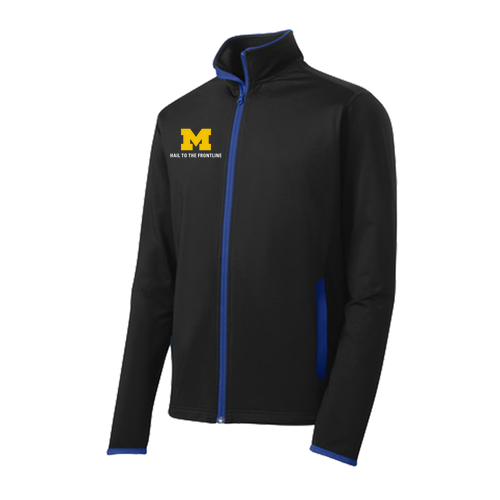 Mens/Unisex Sport-Tek Sport Wick Stretch Contrast Full Zip Jacket -- Black / True Royal