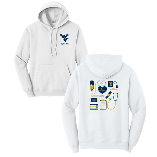 Nursing Tools Port and Company Core Fleece Pullover Hooded Sweatshirt -- White