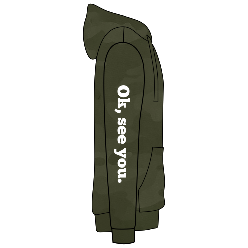 District Wash Camo Fleece Hoodie -- Olive Drab Green