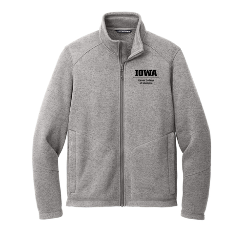 Embroidered Left Chest Logo Port Authority Arc Sweater Fleece Jacket -- Deep Smoke Heather