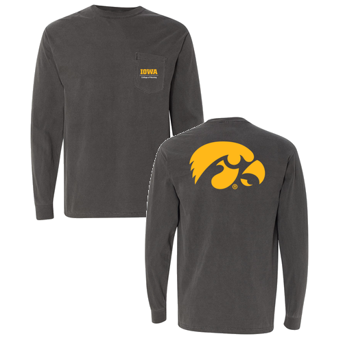 Comfort Colors Adult Long Sleeve Pocket Tee -- Pepper