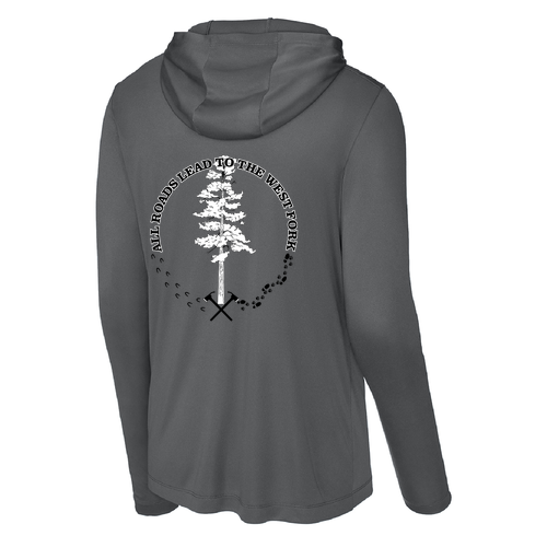 Sport-Tek Posi-UV Pro Long Sleeve Hoodie -- Dark Smoke Grey