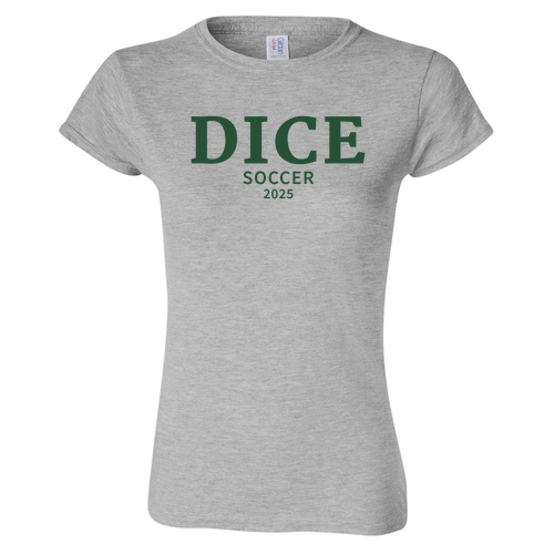 Dice Soccer Ladies T-Shirt -- Sport Grey