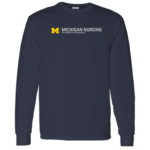 Mens/Unisex Gildan Heavy Cotton Longsleeve Basic T-Shirt -- Navy