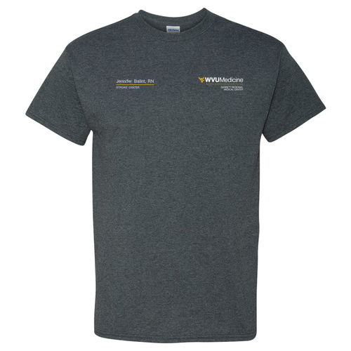 Embroidered Gildan Heavy Cotton Basic T-Shirt -- Dark Heather