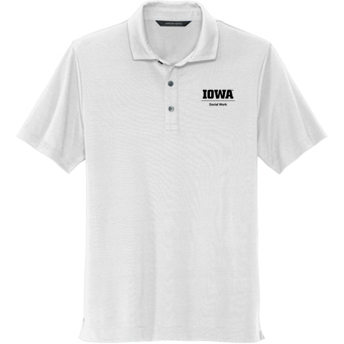 Embroidered Mercer+Mettle Stretch Jersey Polo -- White