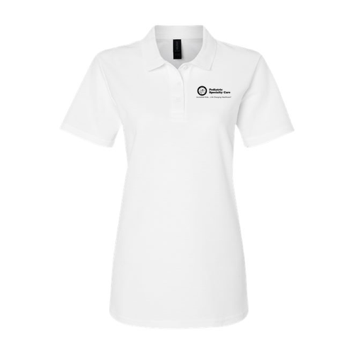Gildan Lady's Softstyle Pique Polo -- White