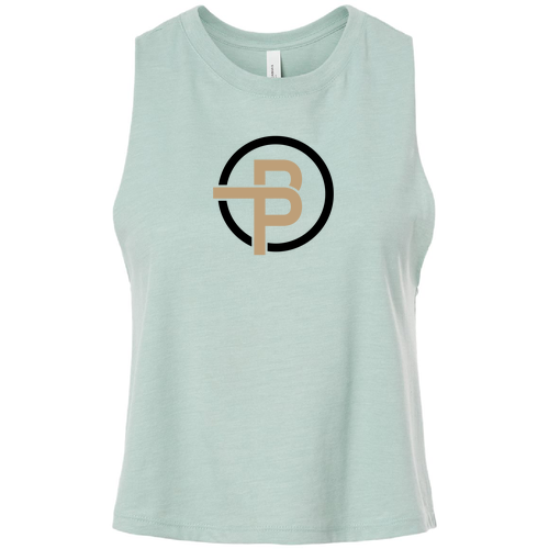 Bella Canvas Ladies Racerback Cropped Tank -- Heather Dusty Blue