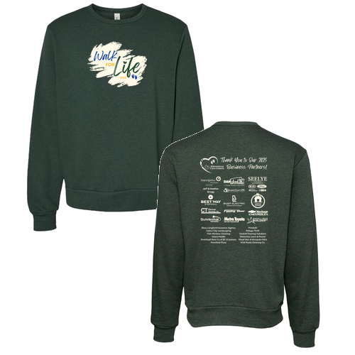 Bella+Canvas Adult Sponge Fleece Classic Crewneck Sweatshirt -- Heather Forest