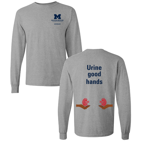 Mens/Unisex Gildan Heavy Cotton Long sleeve Basic T-Shirt -- Sport Grey