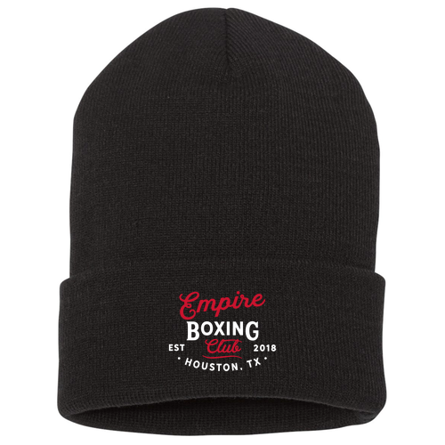 Yupoong Knit Hat with Cuff -- Black