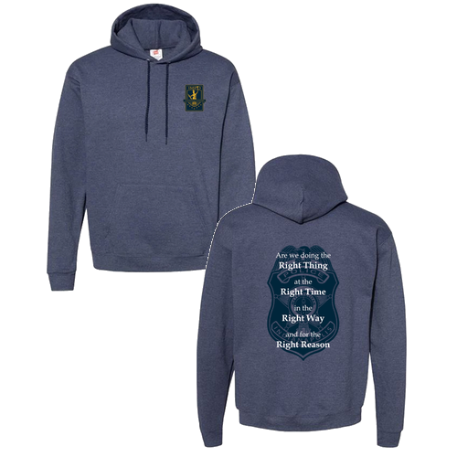 Hanes 7.8 Oz., 50/50 Comfort Blend Fleece Pullover Hood Adult -- Heather Navy