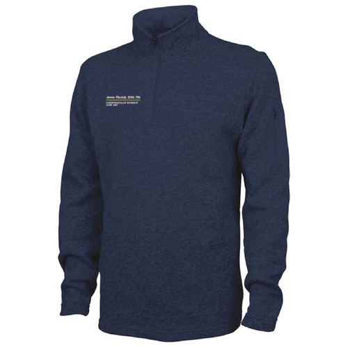Charles River Mens Heathered Fleece Pullover -- Navy Heather