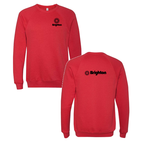 Brighton Logo 2 Black Ink -- Crewneck Sweatshirt Red