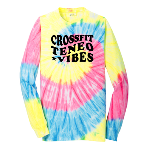 Port & Company Tie-Dye Long Sleeve Tee -- Neon Rainbow