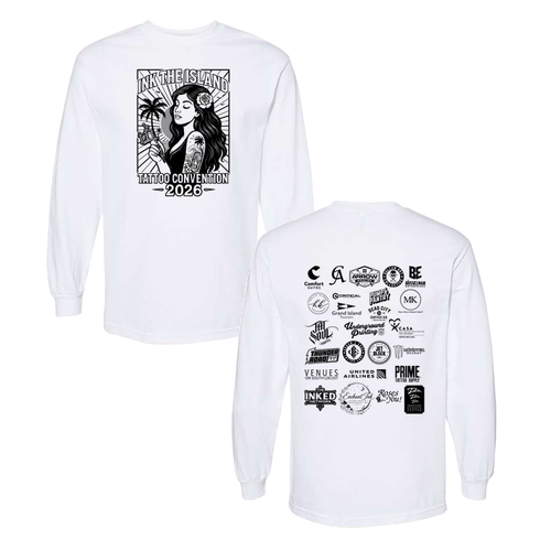 Blackwork Adult Long Sleeve T-Shirt -- White