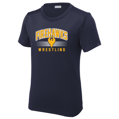 Fire Hawks Wrestling (Youth t-shirt)  -- True Navy