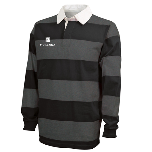 Charles River Classic Rugby Shirt -- Black / Grey