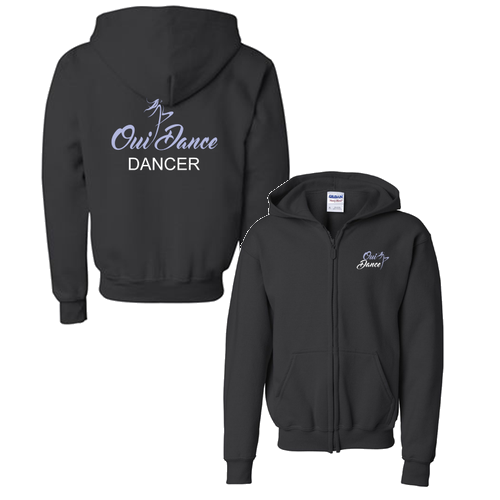 Gildan Full Zip Youth Hooded Sweatshirt -- Black