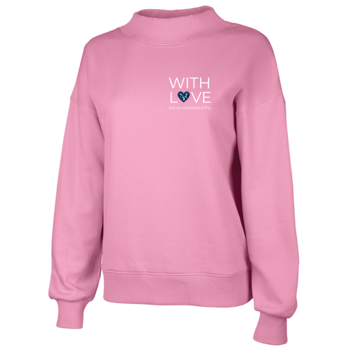 Charles River Women's Willow Mock-Neck Sweatshirt -- Pink