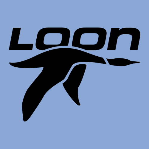 Loon Logo 2 Black Ink -- Crewneck Sweatshirt Carolina Blue