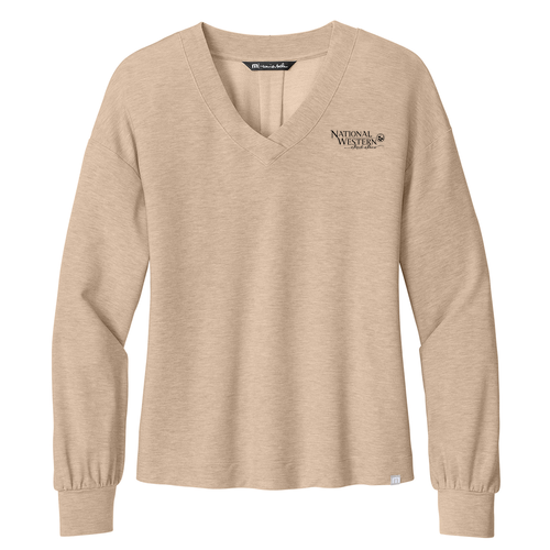 TravisMathew Women’s Long Weekend V-Neck -- Natural Heather