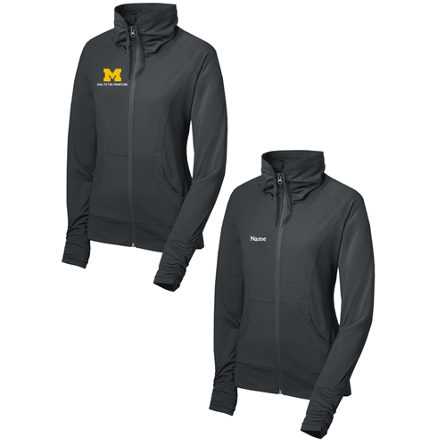 Ladies Sport Tek Sport Wick Stretch Full Zip Jacket -- Charcoal Grey