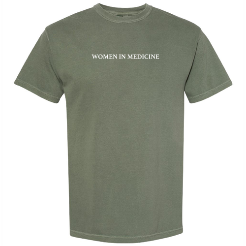 Embroidered Women In Medicine Comfort Colors Unisex Garment-Dyed Heavyweight T-Shirt -- Moss